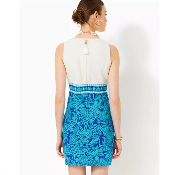 NWT Lilly Pulitzer Aubria Sleeveless Shift Dress Breezy Aqua Jungle Escape - 8 - Picture 13 of 15